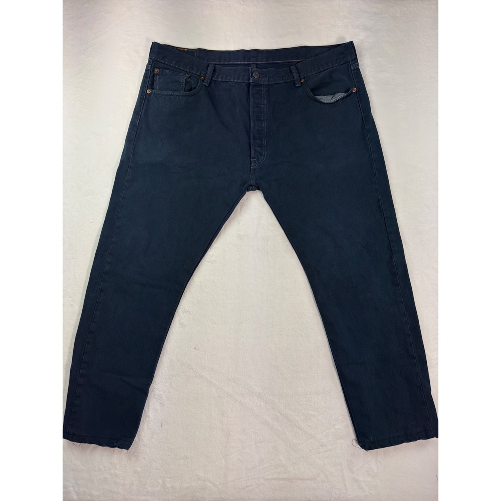 Levis 501 Original Fit Jeans Mens 40x27 Dark Wash Blue Button Fly Straight Leg
